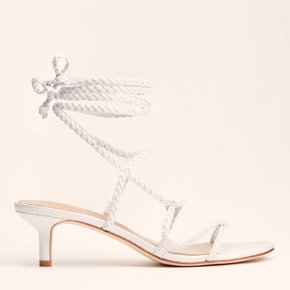 Reformation strappy braided low kitten heels sandals - Picture 3 of 6